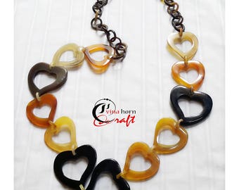 Natural Buffalo Horn Necklaces - chain necklace handmade in Vietnam