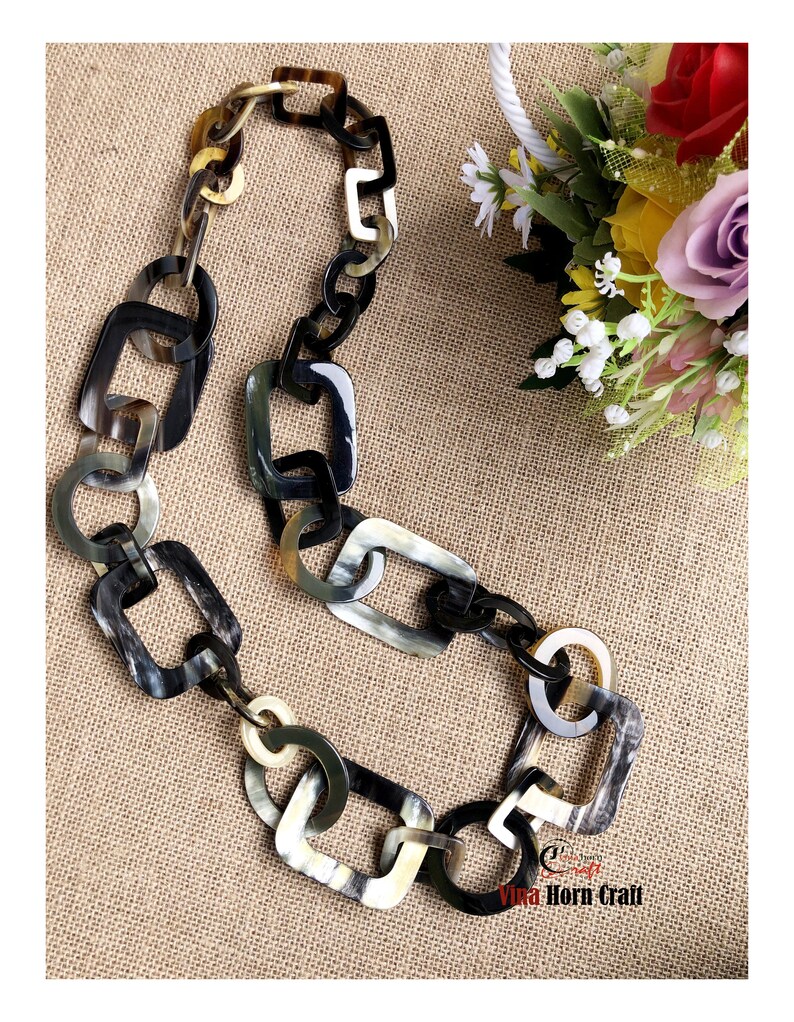 Natural Buffalo Horn Necklaces chain necklace handmade in Vietnam image 5