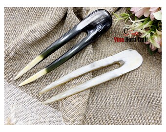 Handmade Natural Buffalo Horn Hair Fork — Elegant Boho Hair Accessory - Handcrafted in Vietnam