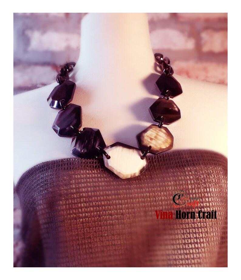 Natural Buffalo Horn Necklaces chain necklace handmade in Vietnam image 6