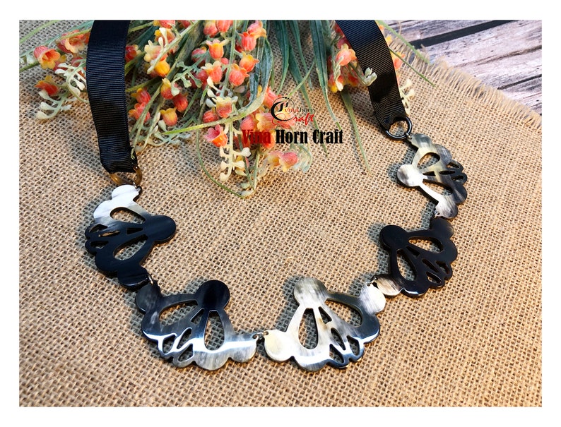 Natural Buffalo Horn Necklaces chain necklace handmade in Vietnam-VNH006 image 1