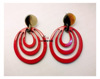 Horn earrings - horn lacque earrings