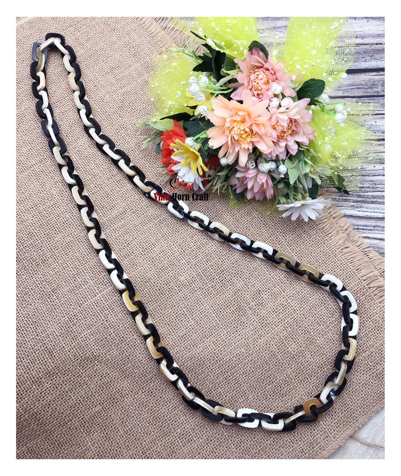 Natural Buffalo Horn Necklace chain necklace handmade in Vietnam image 7