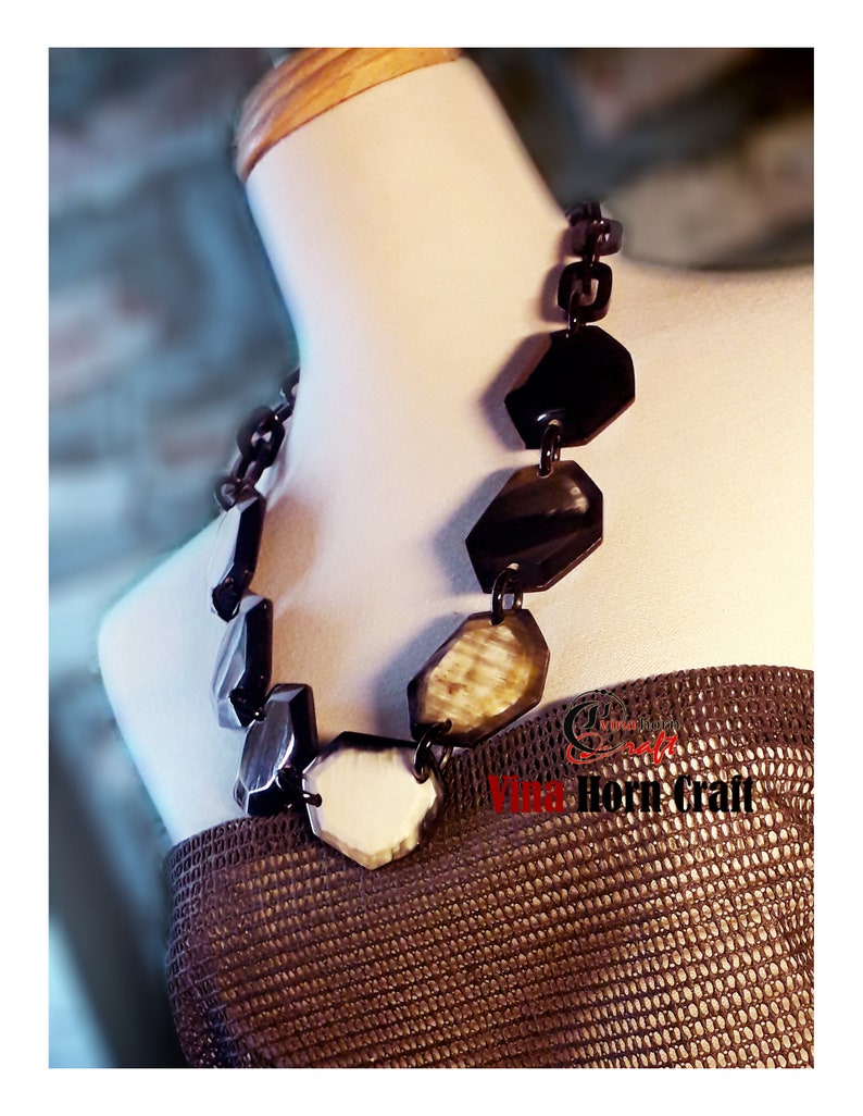 Natural Buffalo Horn Necklaces chain necklace handmade in Vietnam image 5