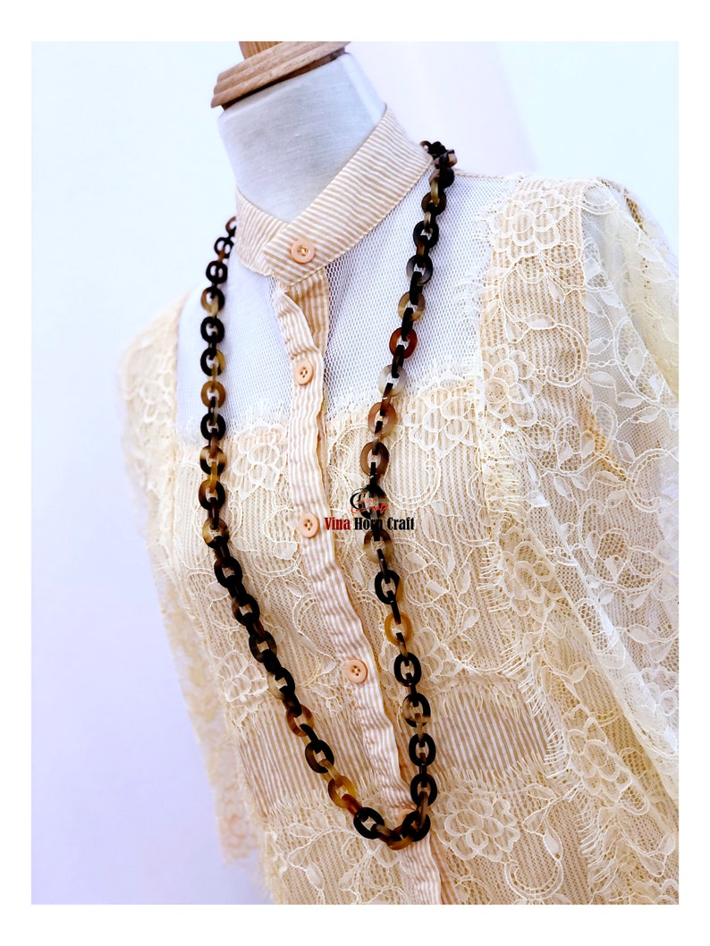 Natural Buffalo Horn Necklace chain necklace handmade in Vietnam image 5