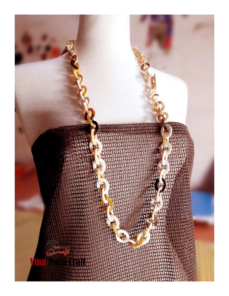 Natural Buffalo Horn Necklaces chain necklace handmade in Vietnam image 6