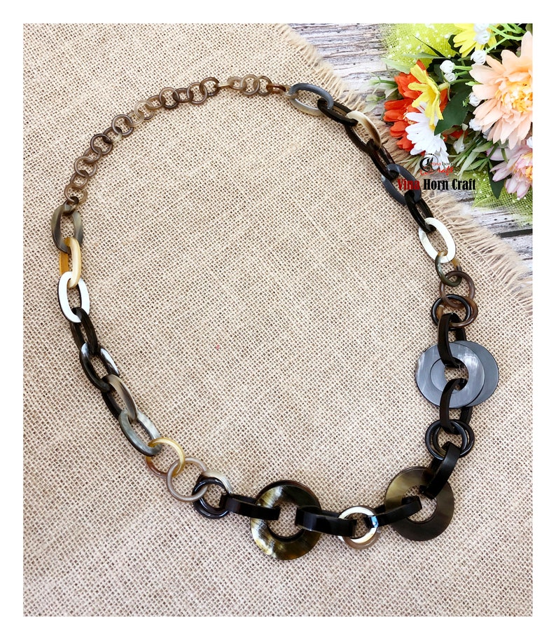 Natural Buffalo Horn Necklace chain necklace handmade in Vietnam image 5