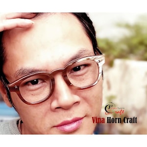 Monturas de gafas de cuerno de búfalo natural _ Vietnam / Filtro de luz azul / Monturas de gafas hechas a mano
