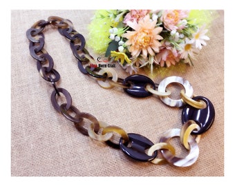 Natural Buffalo Horn Necklaces - chain necklace handmade in Vietnam