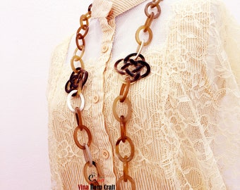 Natural Buffalo Horn Necklaces - chain necklace handmade in Vietnam - chain necklace handmade in Vietnam