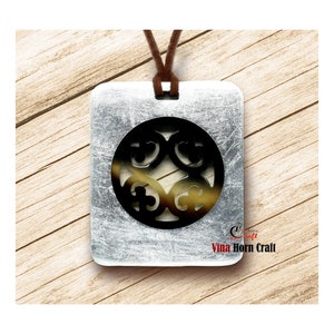 Buffalo Horn Pendants Necklace Lacquer Natural