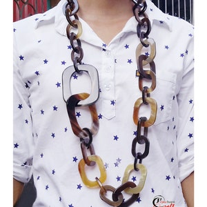 Natural Buffalo Horn Necklace chain necklace handmade in Vietnam image 6