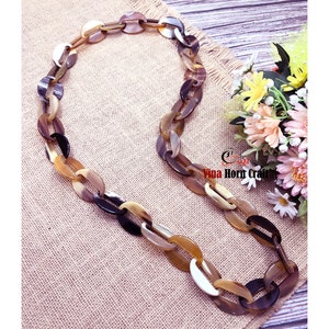 Natural Buffalo Horn Necklace chain necklace handmade in Vietnam buffalo horn jewelry VNH019 image 3