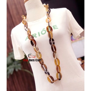 Natural Buffalo Horn Necklace chain necklace handmade in Vietnam buffalo horn jewelry VNH019 image 6