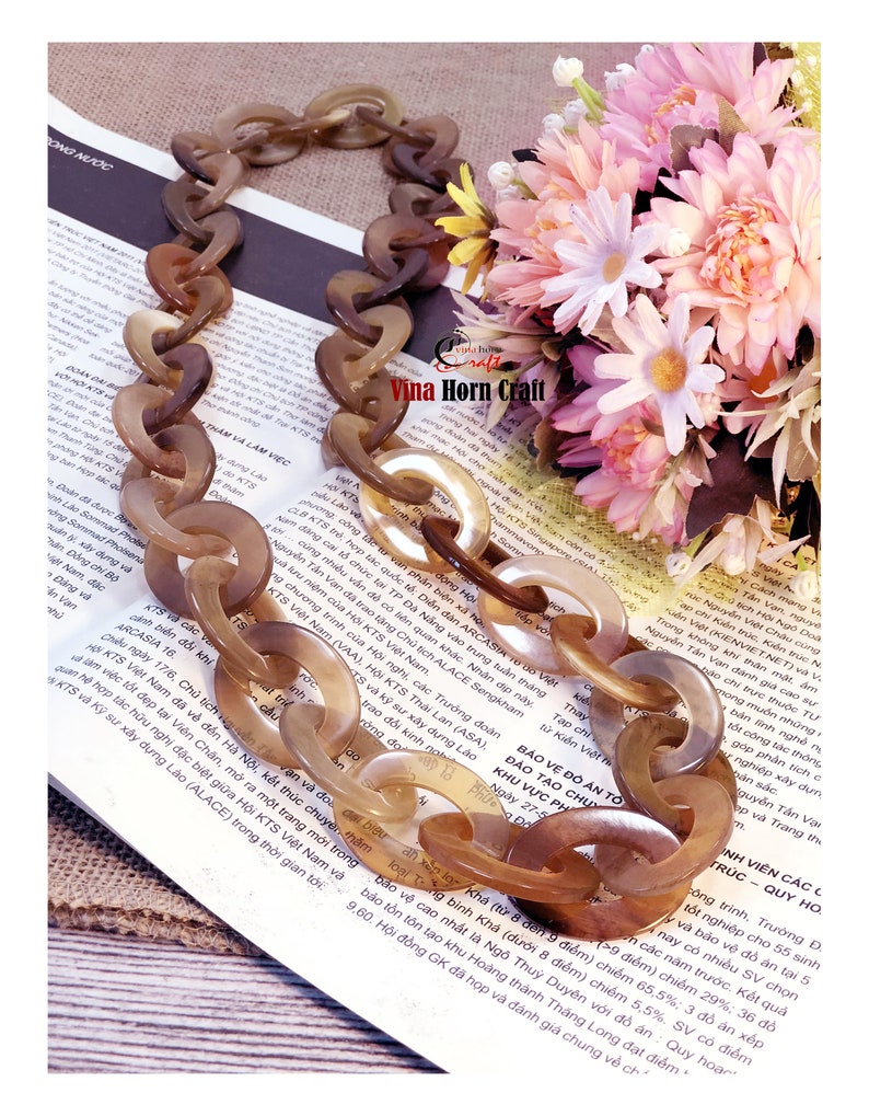 Natural Buffalo Horn Necklaces chain necklace handmade in Vietnam image 5