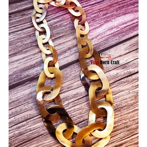 Natural Buffalo Horn Necklaces chain necklace handmade in Vietnam buffalo horn jewelry VNH020 image 2
