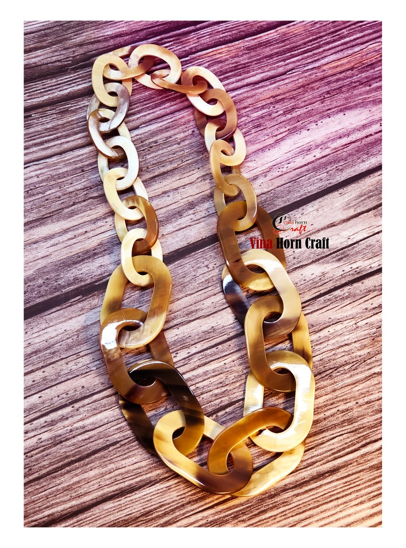 Natural Buffalo Horn Necklaces chain necklace handmade in Vietnam buffalo horn jewelry VNH020 image 2