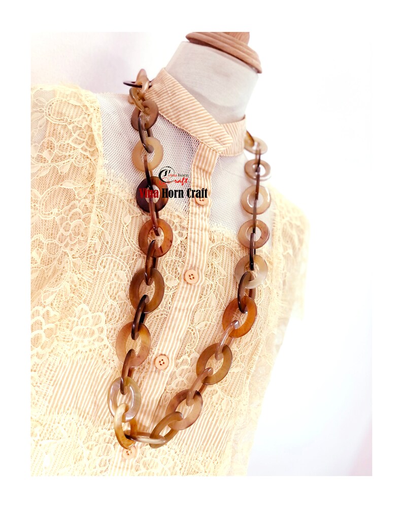 Natural Buffalo Horn Necklaces chain necklace handmade in Vietnam image 2