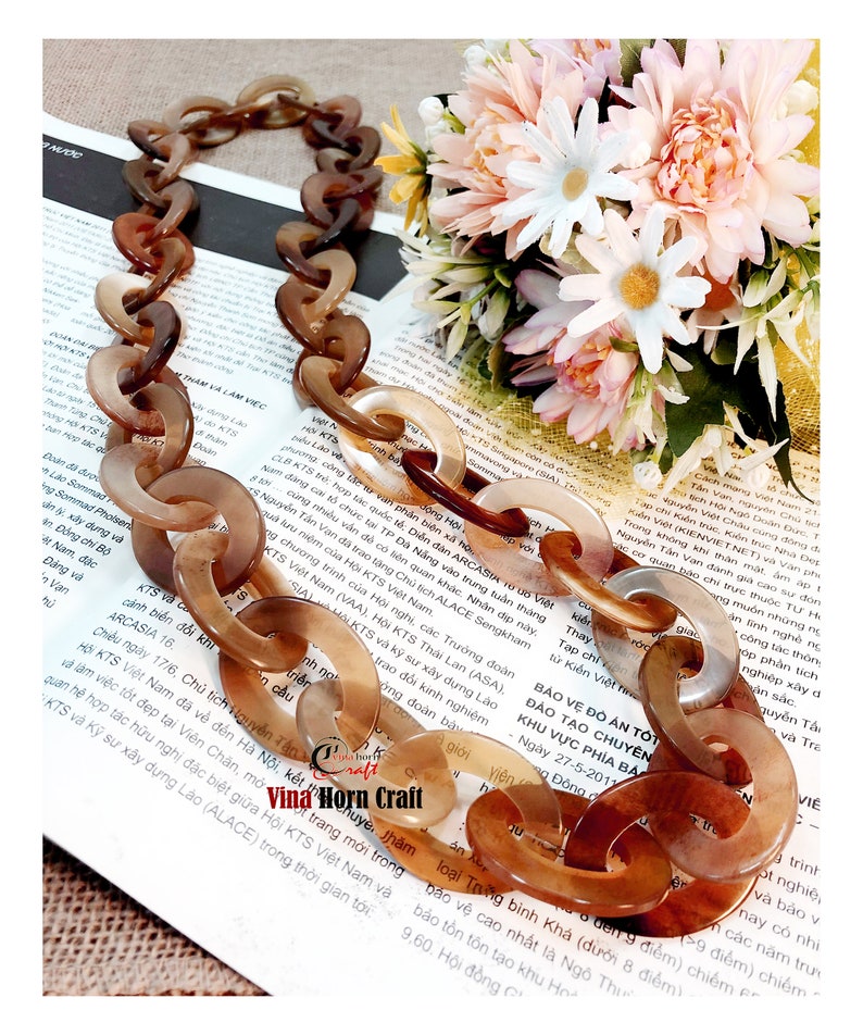 Natural Buffalo Horn Necklaces chain necklace handmade in Vietnam image 1