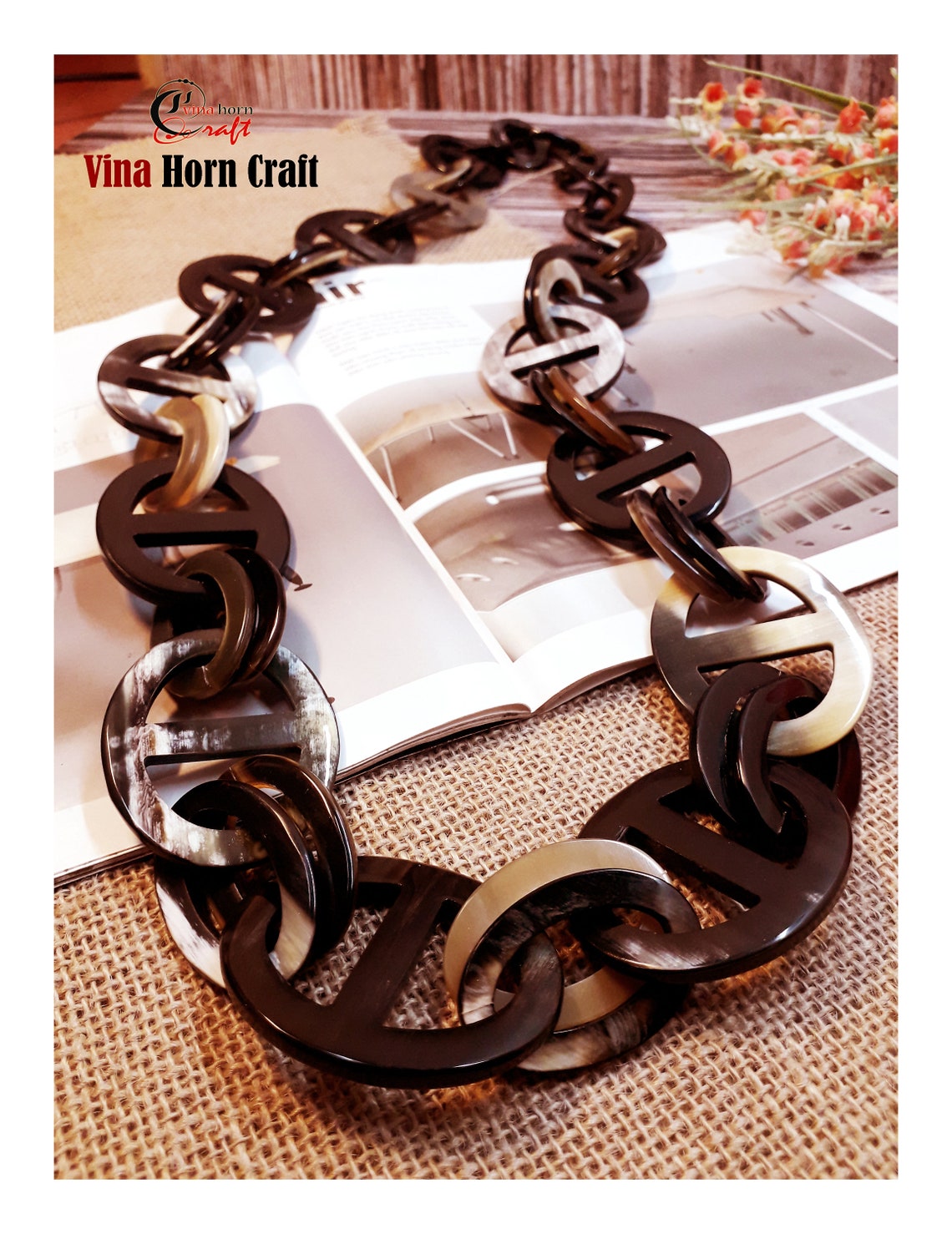 Horn jewelry chain necklace handmade in Vietnam Etsy