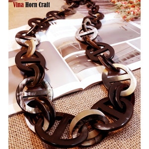 Horn jewelry chain necklace handmade in Vietnam image 8