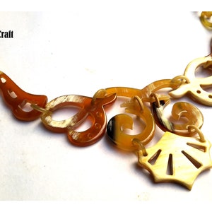 Natural Buffalo Horn Necklace chain necklace handmade in Vietnam image 1