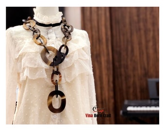 Natural Buffalo Horn Necklace - chain necklace handmade in Vietnam
