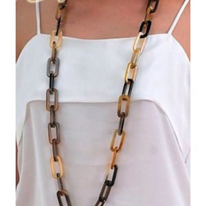 Natural Buffalo Horn Necklaces chain necklace handmade in Vietnam image 1