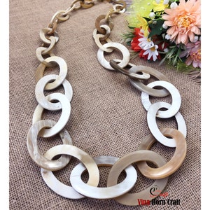 Natural Buffalo Horn Necklace chain necklace handmade in Vietnam image 8