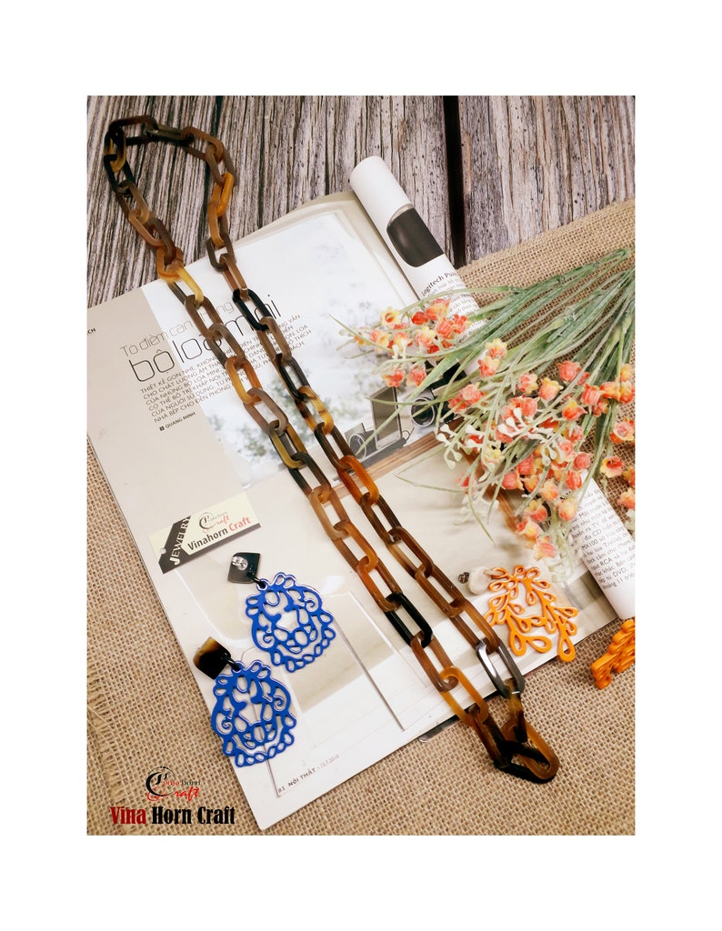 Natural Buffalo Horn Necklaces chain necklace handmade in Vietnam image 5