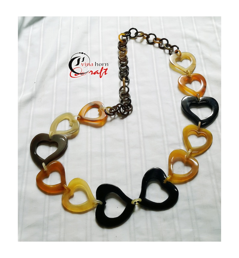 Natural Buffalo Horn Necklaces chain necklace handmade in Vietnam image 2