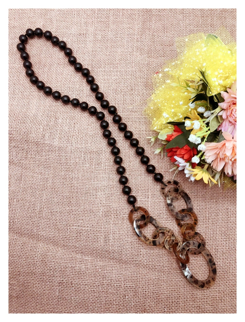 Natural Buffalo Horn Necklaces chain necklace handmade in Vietnam Handmade jewelry from buffalo's horn image 3