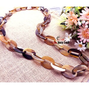 Natural Buffalo Horn Necklace chain necklace handmade in Vietnam buffalo horn jewelry VNH019 image 4