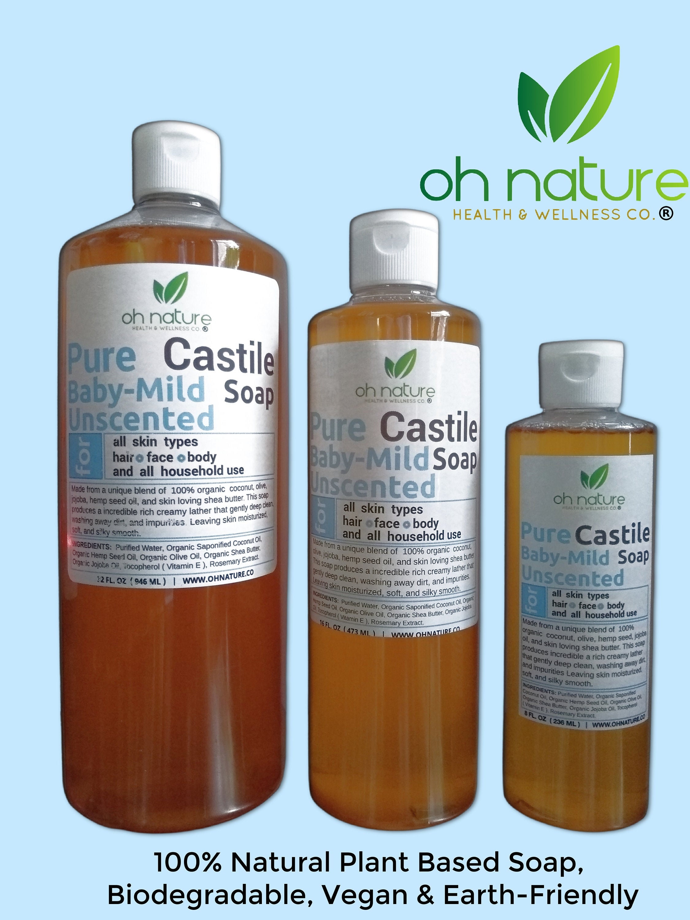 Natural Sense Pure Castile Soap Plant-Based Moisturizing, ALMOND SCENT