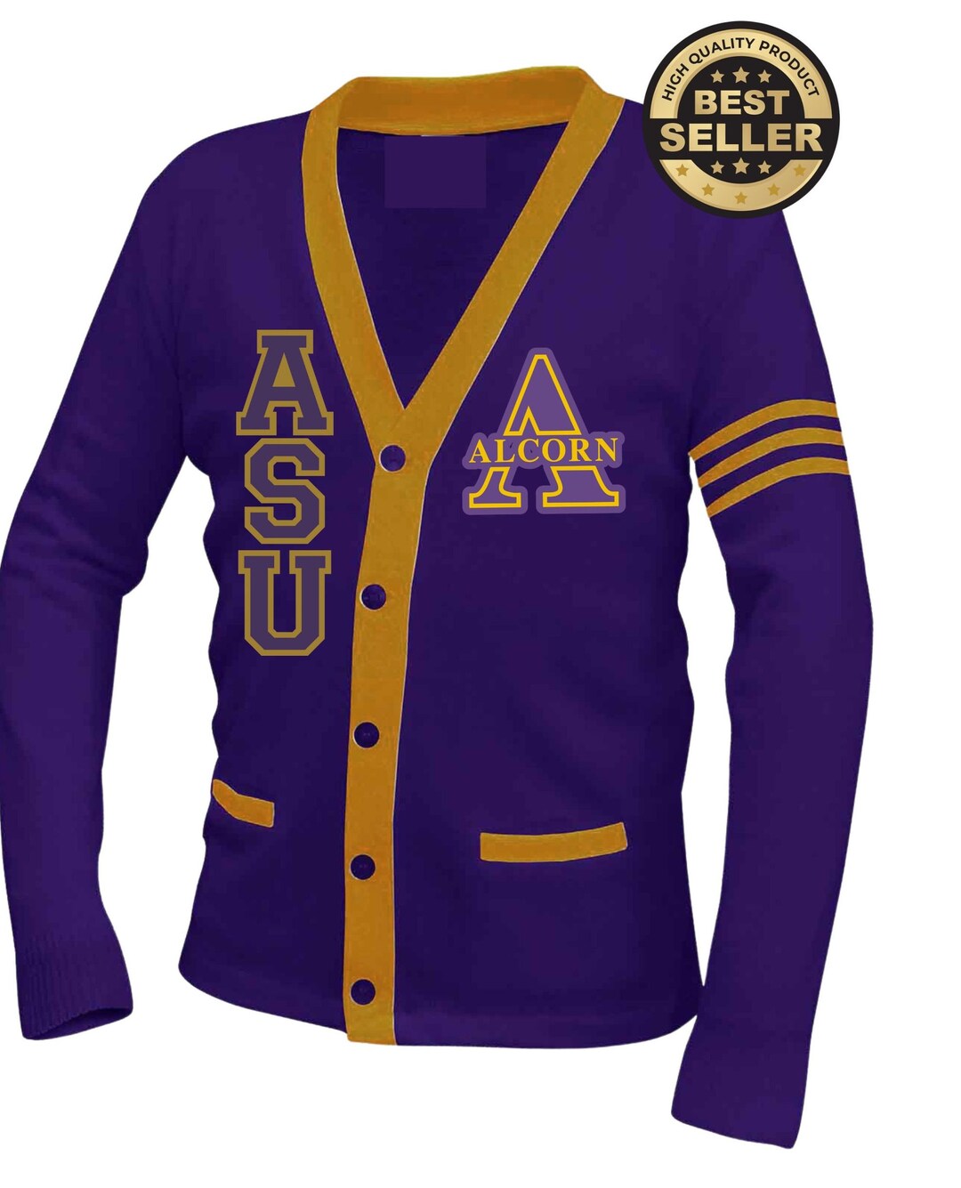 Alcorn State University, HBCU Cardigan, Varsity Sweater, Unisex Fit