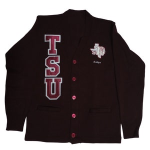 Texas Southern University, HBCU Cardigan, Texas Southern Sweater, Unisex Fit, Custom Apparel Made To Order Bild 1
