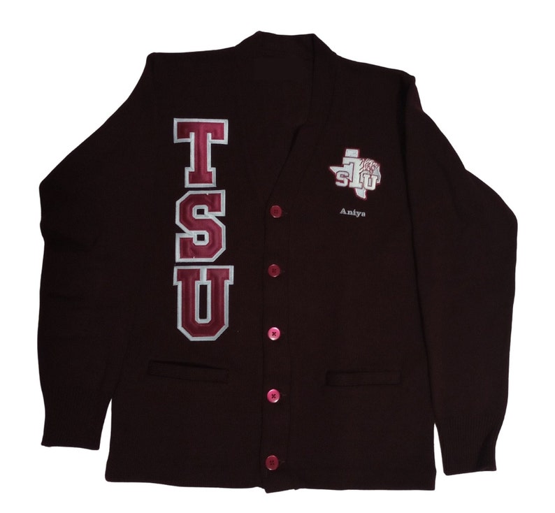 Texas Southern University, HBCU Cardigan, Texas Southern Sweater, Unisex Fit, Custom Apparel Made To Order Bild 1