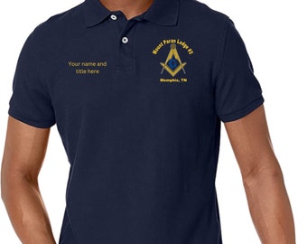 Mason Polo Shirt, Lodge Shirt, Wicking polyester, Custom Made To Order