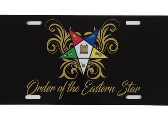 Eastern Star license plate, Front Vanity license, Custom made to order