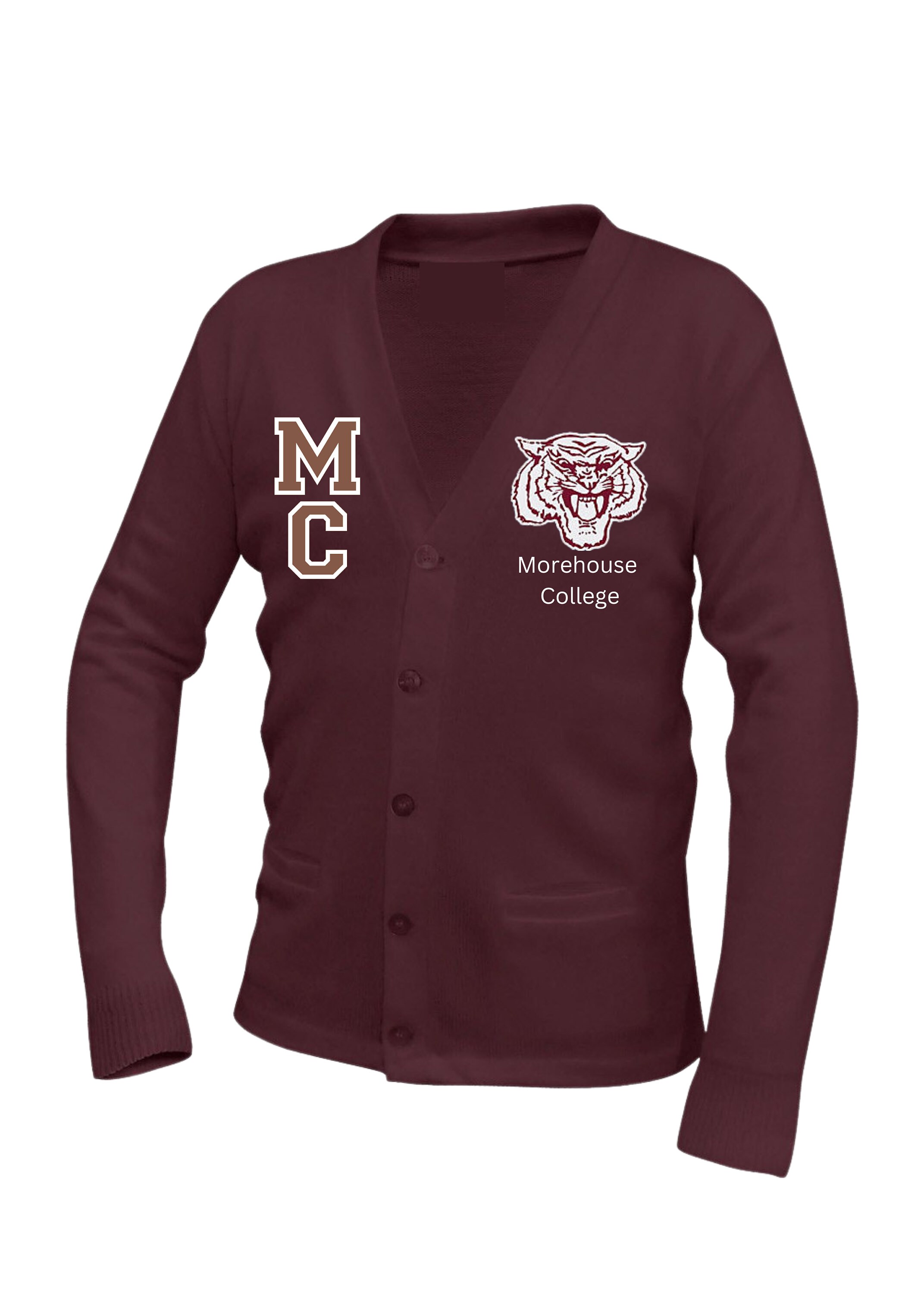 Morehouse College HBCU Cardigan Morehouse Sweater Unisex Fit Custom Apparel Made To Order