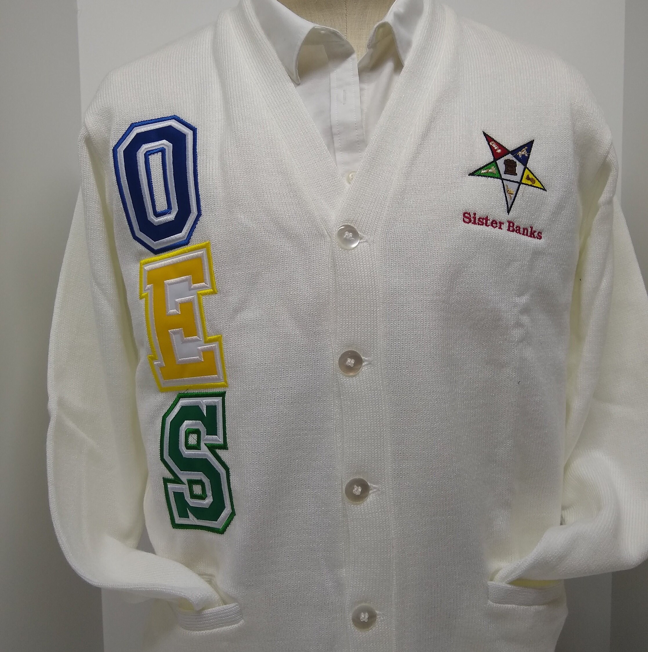 Eastern Star, OES, Cardigan Varsity Sweater, Unisex Fit