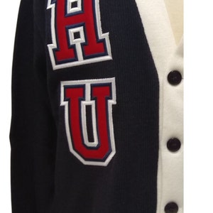 Howard University, HU, HBCU Cardigan Varsity Sweater, Unisex Fit ...