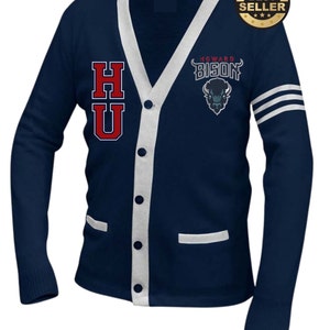 Howard University, HU, HBCU Cardigan Varsity Sweater, Unisex Fit, Custom Apparel Made To Order