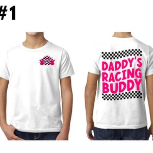 Daddy&#39;s Racing Buddy T-Shirt Youth - Pink Print