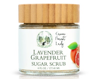 Lavender Grapefruit Sugar Scrub, Body Scrub, Coconut Scrub, Herbal Scrub