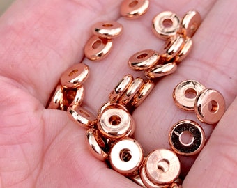 1000pcs Tibetan Alloy Donut Metal Beads Smooth Loose Spacer Nickel Free Tiny 6mm