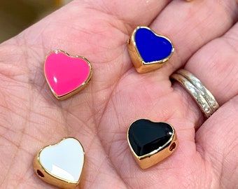 Enamel Heart Charms, Charm Bracelets, Jewelry Charms, Valentines Charms,  Love Charms, Charms With Hearts 