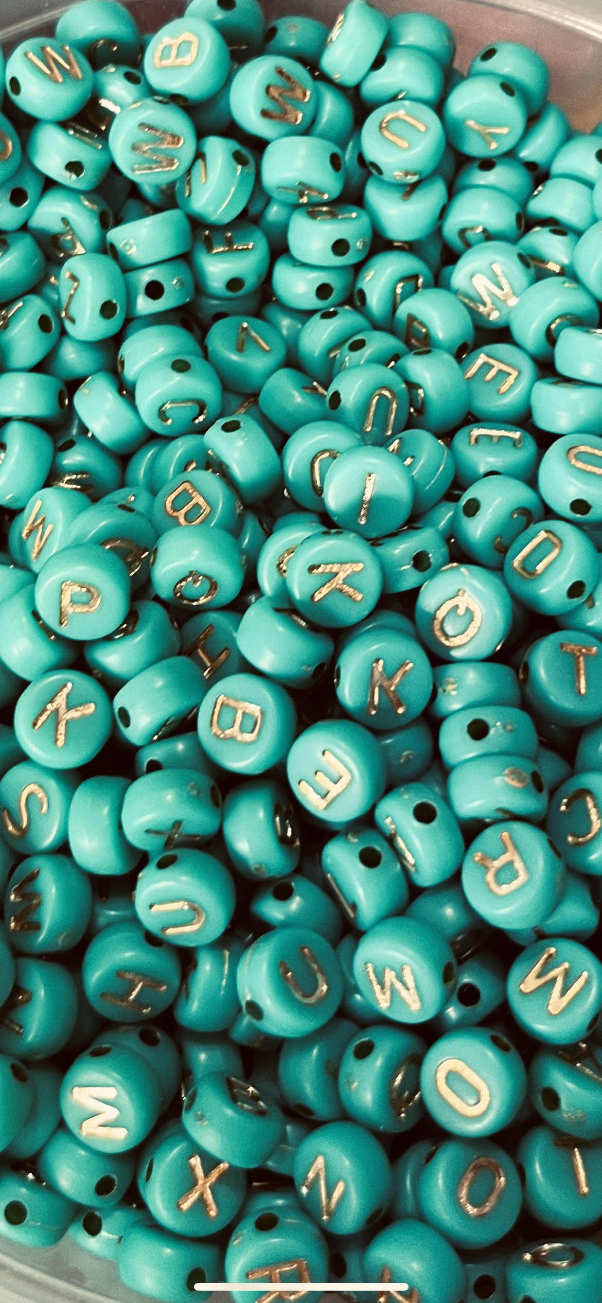 7mm Alphabet beads, Seagreen beads for kids, word beads name beads, letter jewelry making beads, 100 beads per pack