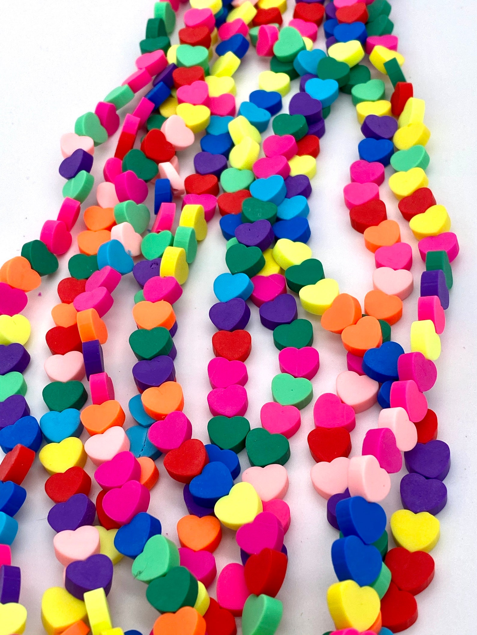 10mm Heart Shaped Beads Polymer Clay Beads Jewelry Beads Etsy