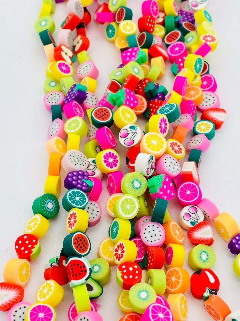 10mm Fruit Shaped Polymer Clay Beads Beads for Kids Jewelry Etsy